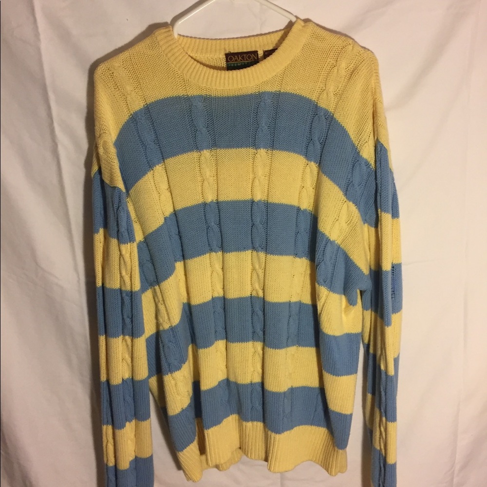 Vintage Baby Blue and Cream Sweater
